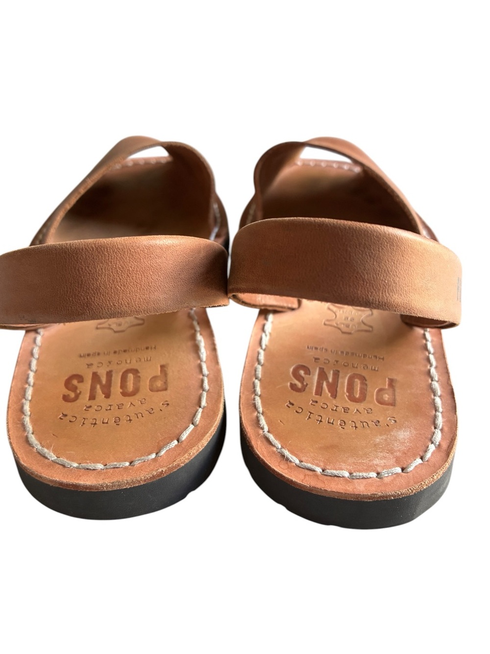 PONS Classic Avarca Menorca Leather Sandals Tan Brown Women’s 7 Spain - Picture 4 of 11
